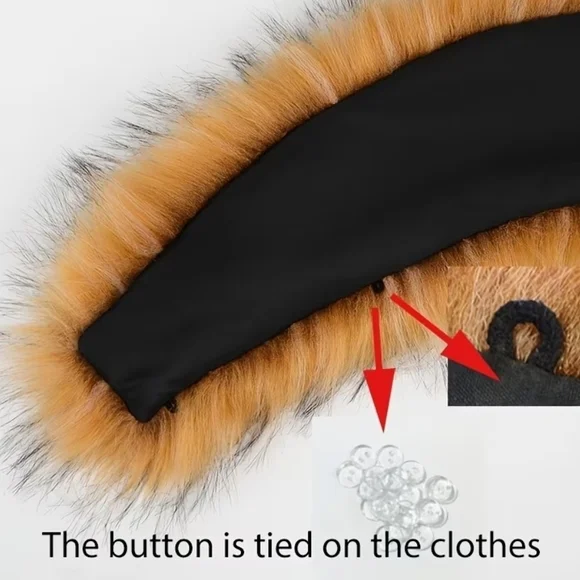 Elegant White Faux Fox Fur Collar/Stole with Cuffs - Picture 4 of 5